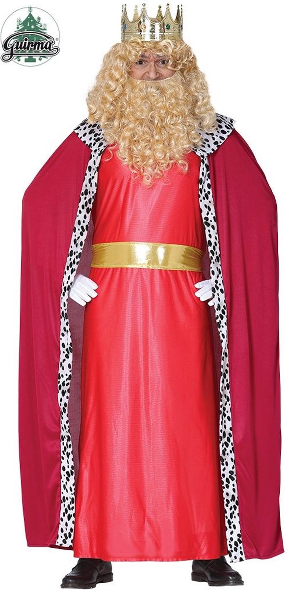 Koning Prins & Adel Kostuum | Drie Koningen Rood | Man | Maat 52-54 | Kerst | Verkleedkleding